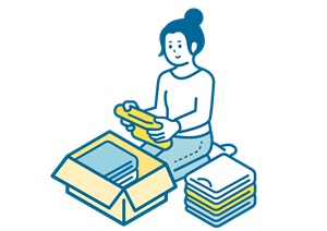 荷造りする女性