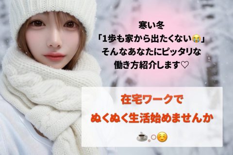 寒い冬、「1歩も家から出たくない!!」なあなたにピッタリな働き方ができます♪